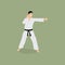 Judo karate player. Vector illustration decorative design