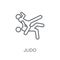 judo linear icon. Modern outline judo logo concept on white back
