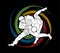 Judo sport action cartoon graphic