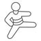 Judo sportsman thin line icon, self defense concept, judoka sign on white background, martial arts master icon in