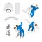 Judo vector set. Kimono and throws.