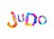 Judo. Word of colorful letters