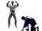 Judokas fighters fighting men silhouette