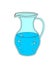 Jug or carafe with water on white background.