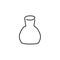 A jug, a hand- drawn icon. One line of art for design, logo. Ceramic, glass tableware, vase, household utensils