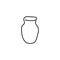 A jug, a hand- drawn icon. One line of art for design, logo. Ceramic, glass tableware, vase, household utensils