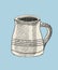 Jug. Vectorized hand-drawn style grunge illustration