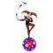 Juggler on the ball. circus trick