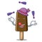 Juggling chocolate ice cream mascot cartoon
