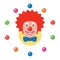juggling clown, vector