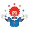 Juggling clown, vector