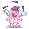 Juggling cute jellyfish character cartoon