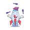 Juggling cute rocket character cartoon