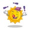 Juggling cute sun character cartoon