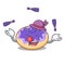 Juggling donut blueberry mascot cartoon
