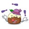Juggling fruit cake mascot cartoon
