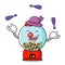 Juggling gumball machine mascot cartoon