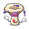 Juggling milk mushroom mascot cartoon