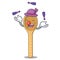 Juggling wooden spoon mascot cartoon