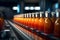 Juice Bottle Filling on Conveyor Belt - Industrial Food Production. AI
