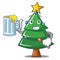 With juice Christmas tree character cartoon