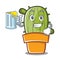 With juice cute cactus character cartoon