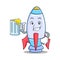 With juice cute rocket character cartoon