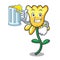 With juice daffodil flower mascot cartoon