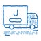 juice delivering truck doodle icon hand drawn illustration