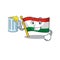 With juice flag hungary isolated with the cartoon