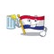 With juice flag netherlands fluttered on cartoon pole