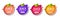 Juice fresh fruit label icon. Orange, lemon, berry, peach healthy juice design sticker