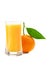 Juice glass and orange fruit