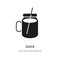 Juice glyph icon fresh drink jar straw logo vector