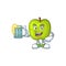 With juice granny smith green apple cartoon mascot