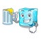 With juice Ice cubes set on wiht character