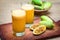 Juice Made of Banana Passionfruit (lat. Passiflora Tripartita)