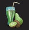 Juice pear and kiwi fresh fruit food healthy