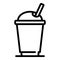 Juice plastic cup icon, outline style