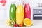 Juice smoothie orange smoothies in kitchen bottle fruit fruits