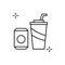 Juice, soft drinks, addictions icon. Simple line, outline vector elements of addictive human for ui and ux, website or mobile