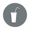 juice with straw icon in badge style. One of Cinema collection icon can be used for UI, UX