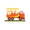 Juice truck, fast delivering of fresh fruit juice vector Illustration on a white background