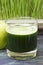 Juice from wheat grass and green apple