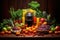 juicer surrounded by colorful fruits and vegetables