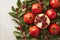 Juicy allure Close up view of succulent and ripe pomegranate fruits