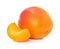 Juicy apricot isolated on the white background