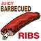 Juicy Barbecued Ribs Cartoon Icon