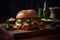 A juicy burger with sliced jalapeños, melted pepper jack cheese