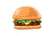 Juicy Burger on a white background